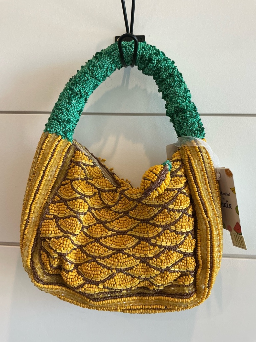 VIRAL pineapple, Hand-Beaded  Women's  Bag NWT